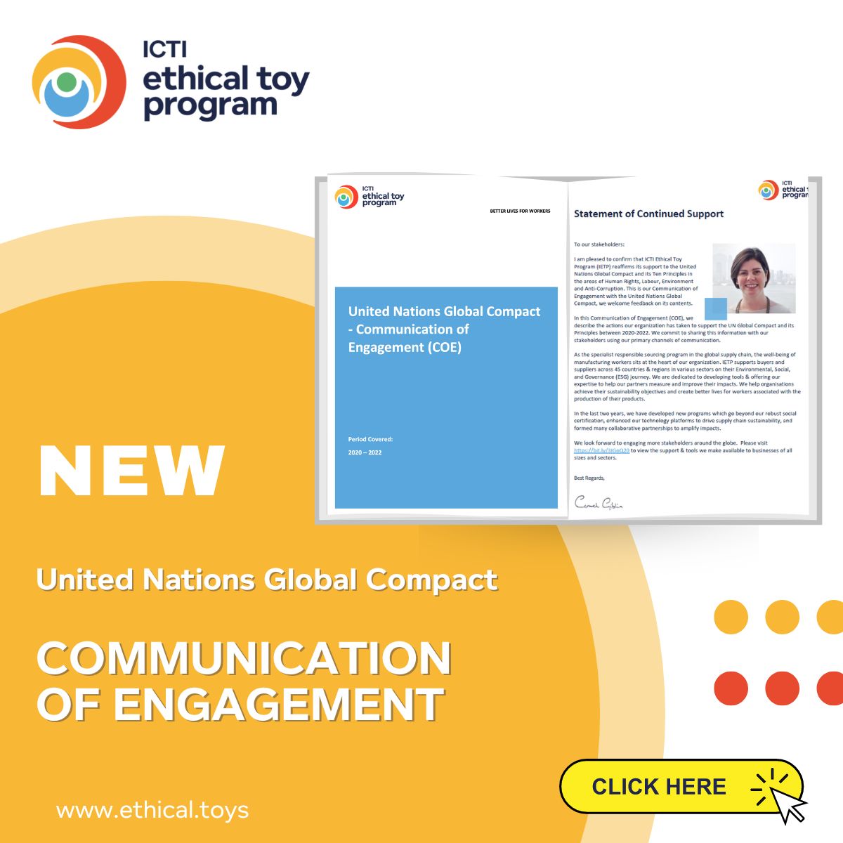 The ICTI Ethical Toy Program (IETP) reaffirms its support to the United Nations Global Compact and its Ten Principles