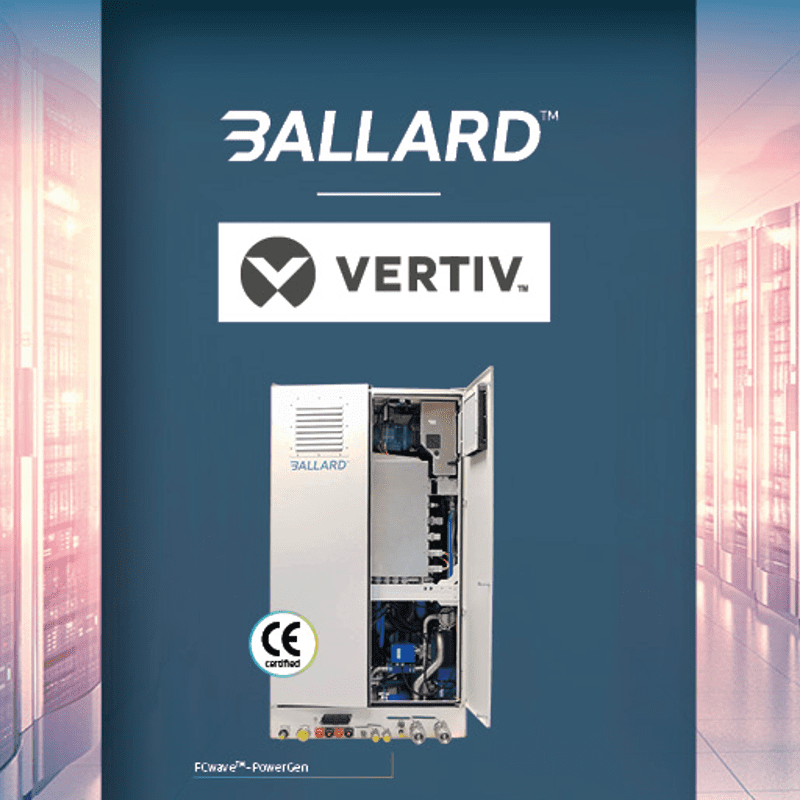 Ballard and Vertiv announce strategic technology partnership to support alternative energy usage for data centers