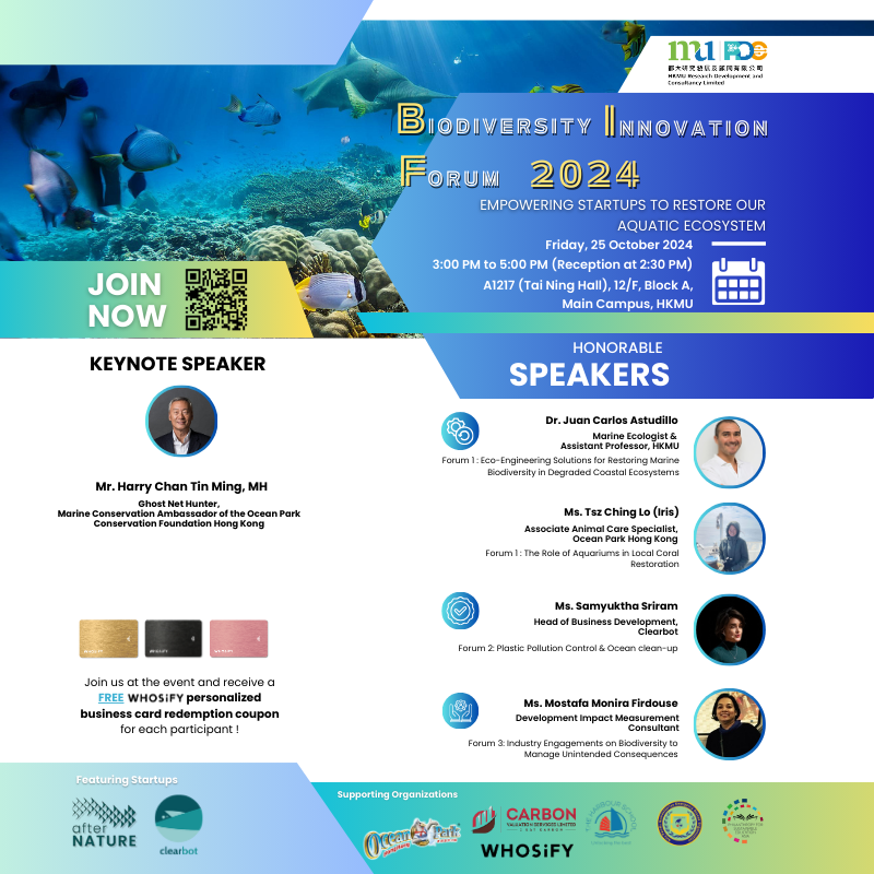 HKMU Biodiversity Innovation Forum 2024 – Empowering Startups to Restore Our Aquatic Ecosystem